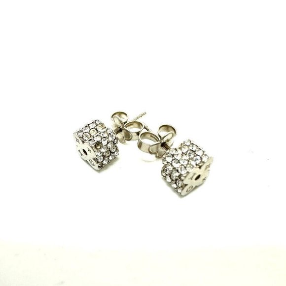Authentic LOUIS VUITTON M64879 Bookle Dreille Fast Flower Strass Stud Pierce Met - Picture 8 of 9